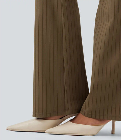 Halara Flex™ High Waisted Striped Work Flare Pants with Pockets