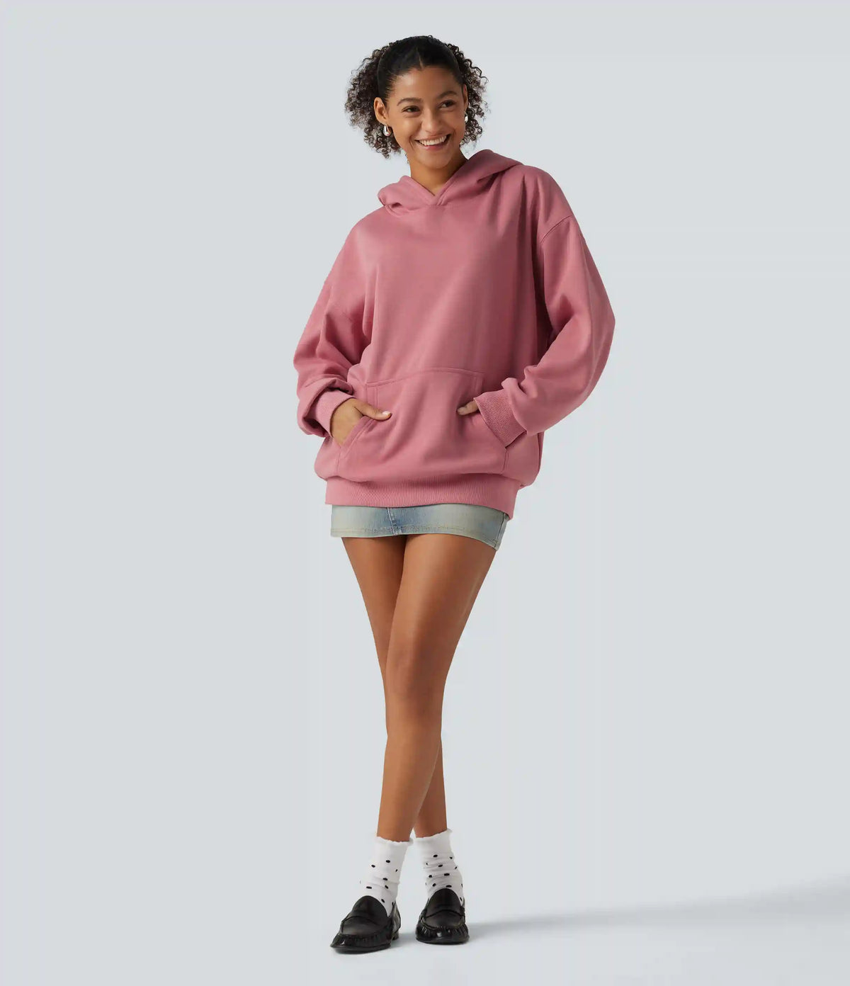 Hooded Long Sleeve Fleece Casual Sweatshirt