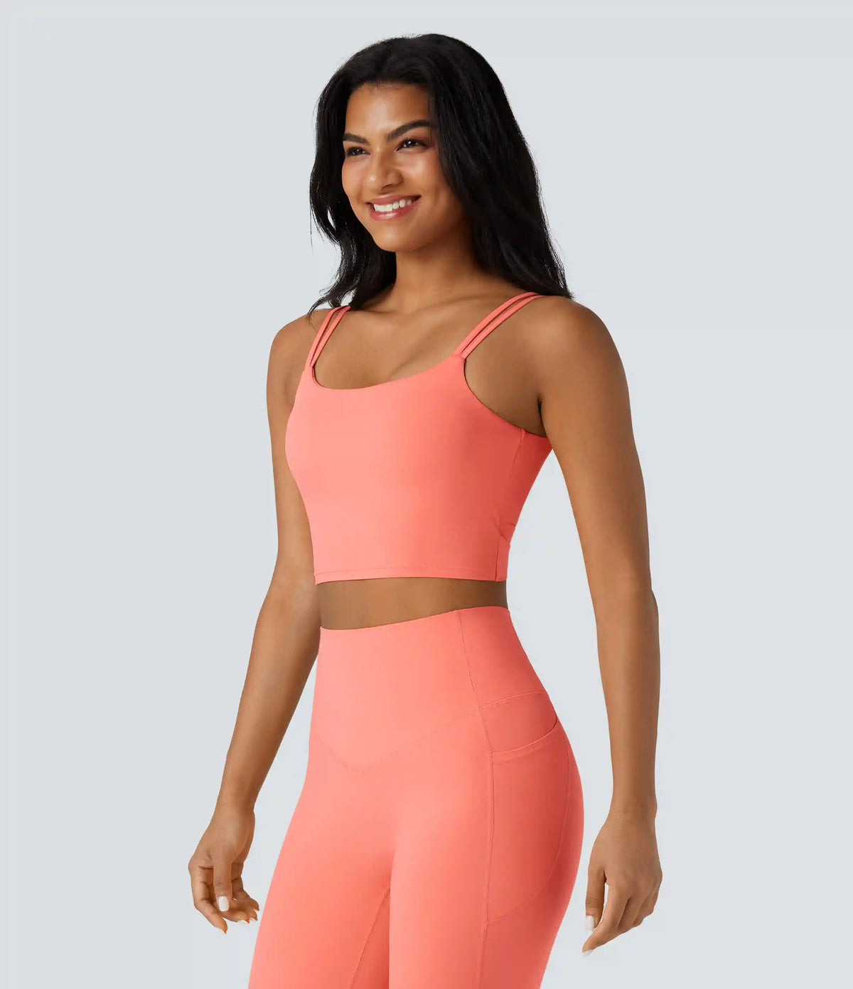 Halara UltraSculpt™ Double Straps Twisted Backless Cropped Yoga Tank Top