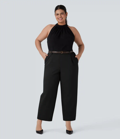 Halara Flex™ DayStretch High Waisted Ankle Length Tapered Work Plus Size Pants with Pockets
