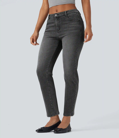 Halara Flex™ Mid Rise Slim 7/8 Causal Jeans with Pockets