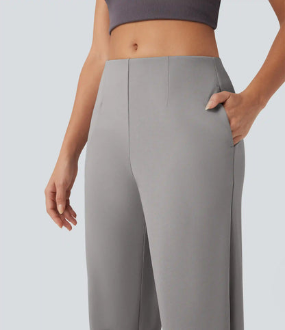 Halara Flex™ Mid Rise Tapered Crepe Work Pants with Pockets