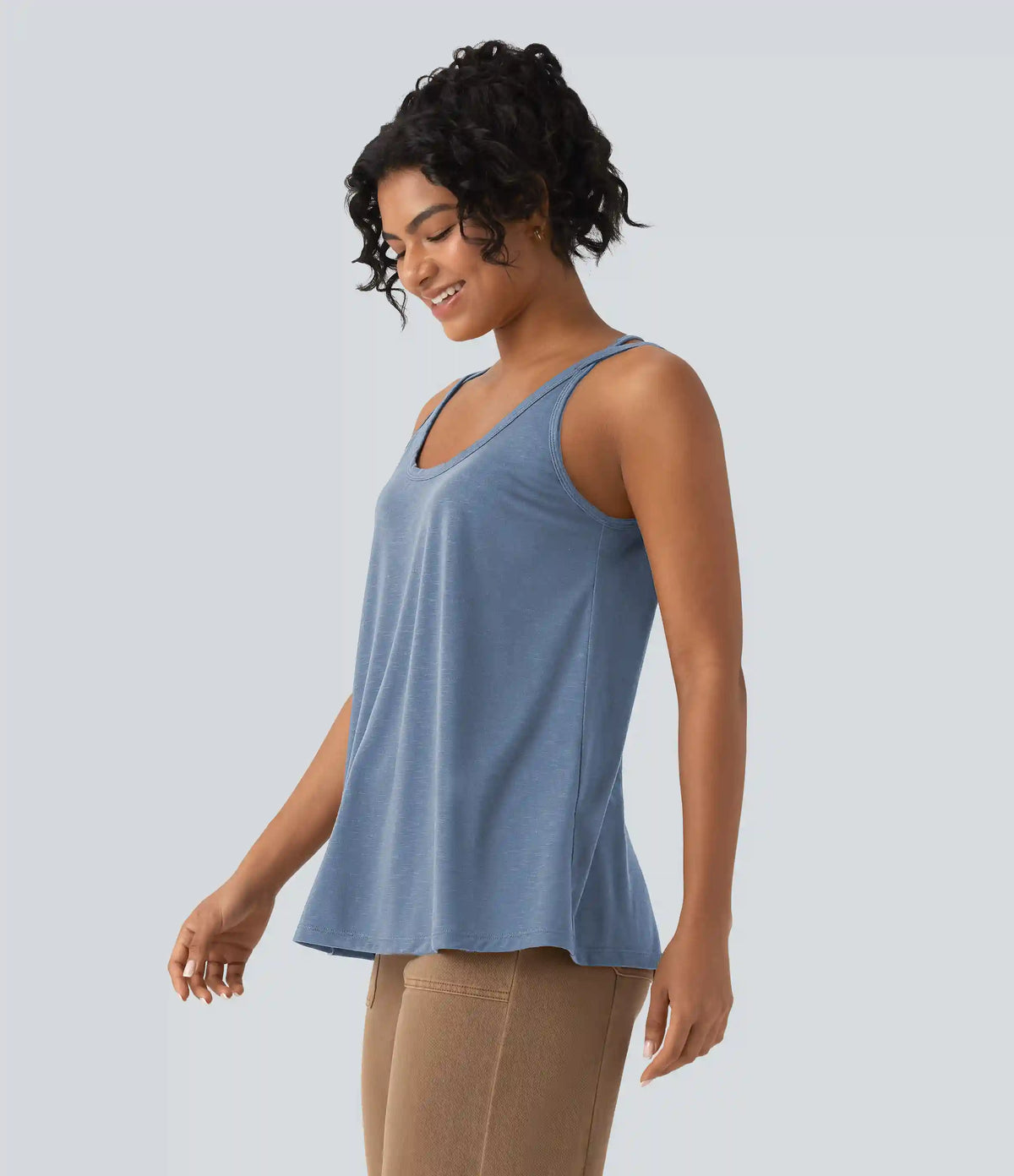 U Neck Relaxed Casual Tank Top