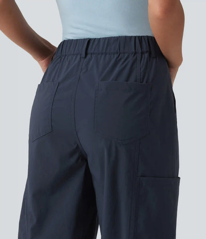Mid Rise Casual Cargo Joggers with Pockets