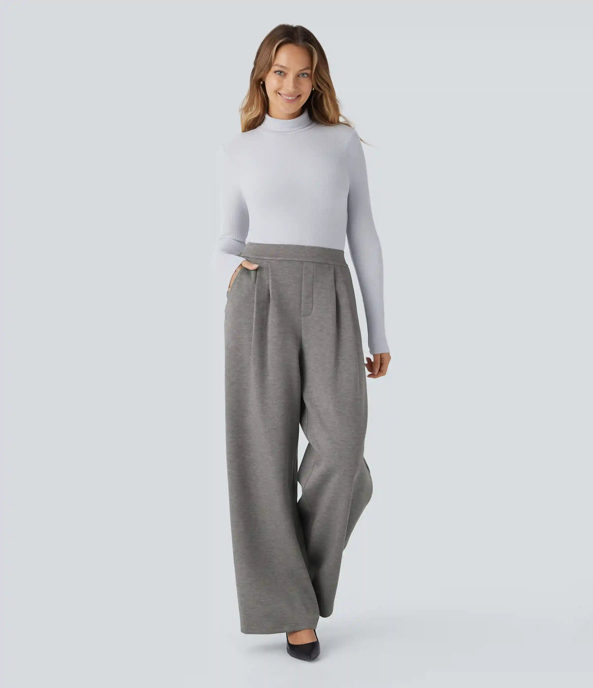 Halara Flex™ High Waisted Pocket Wide Leg Work Pants