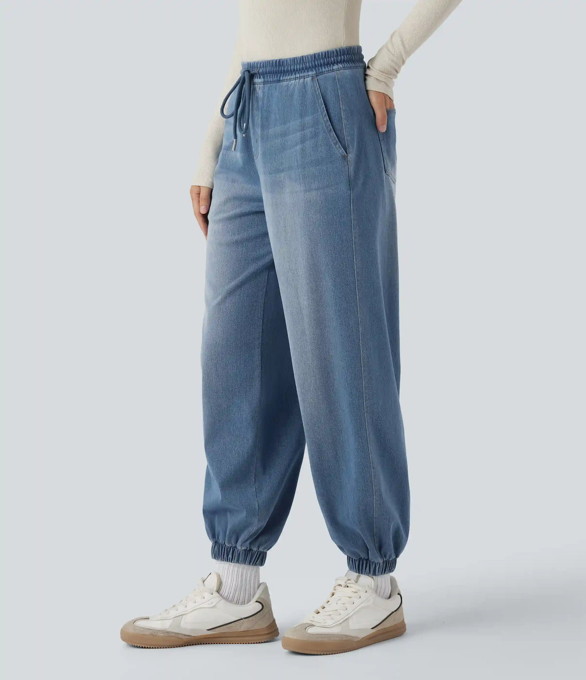 Halara Flex™ Mid Rise Drawstring Casual Sweatpants Jeans with Pockets