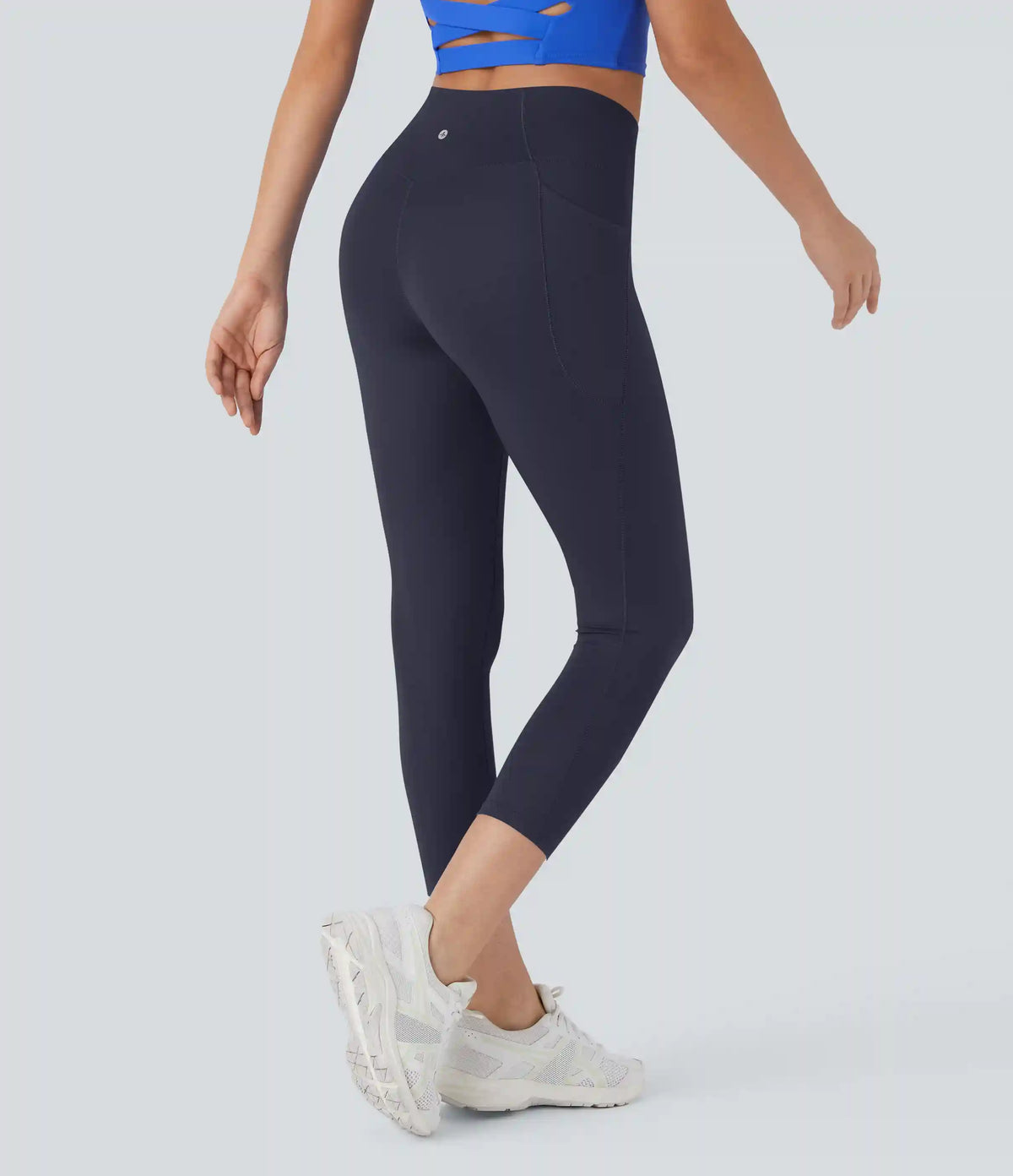 SoftlyZero™ High Waisted Crossover Pocket Capri Yoga Leggings