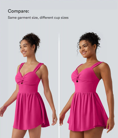 SoftlyZero™ Plush Sweetheart Neck Built-in Bra 2-in-1 Micro Mini Casual Dress with Pocket-Easy Peezy Edition