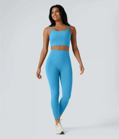 Halara UltraSculpt™ Double Straps Twisted Backless Cropped Yoga Tank Top