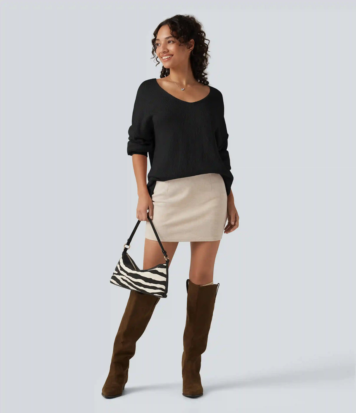 V Neck Long Sleeve Casual Sweater