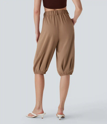 DayStretch High Waisted Tapered Casual Pedal Pusher Pants with Pockets