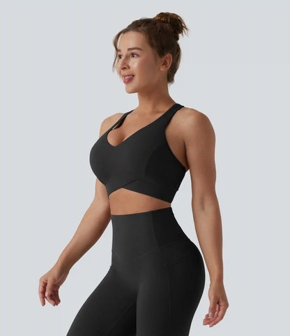Halara UltraSculpt™ Light Support V Neck Racerback Running Sports Bra DD-F Cups