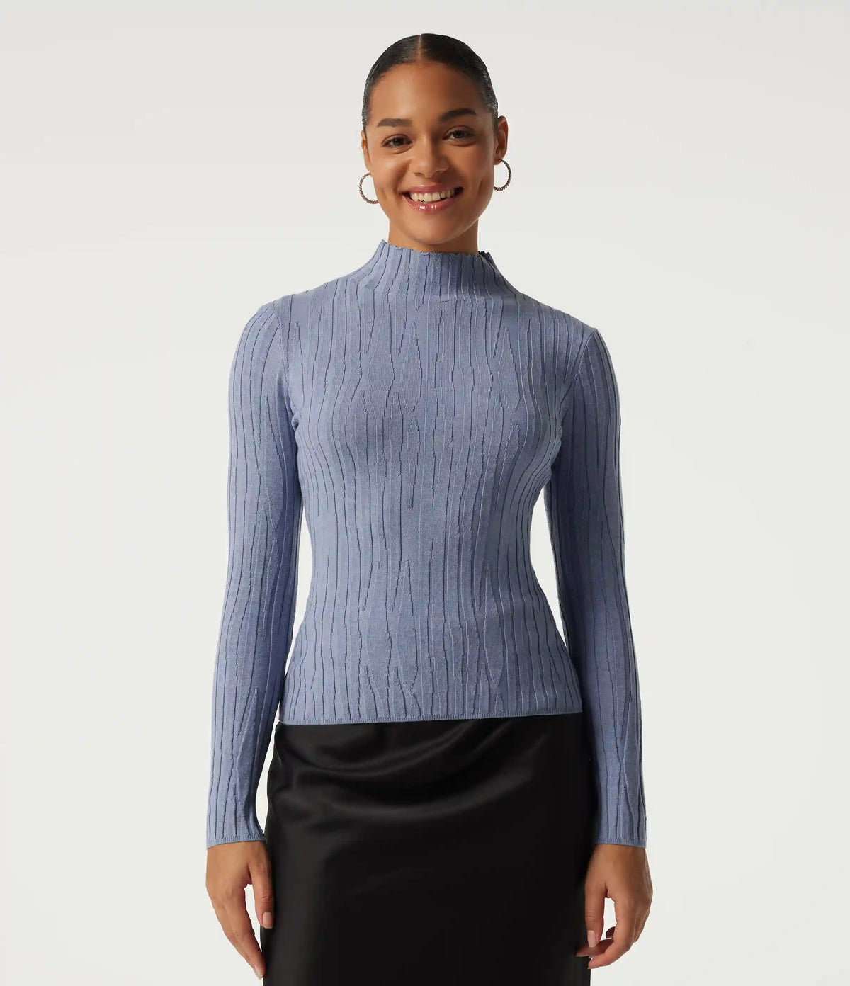 Mock Neck Long Sleeve Work Sweater