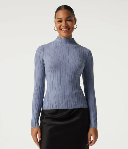 Mock Neck Long Sleeve Work Sweater
