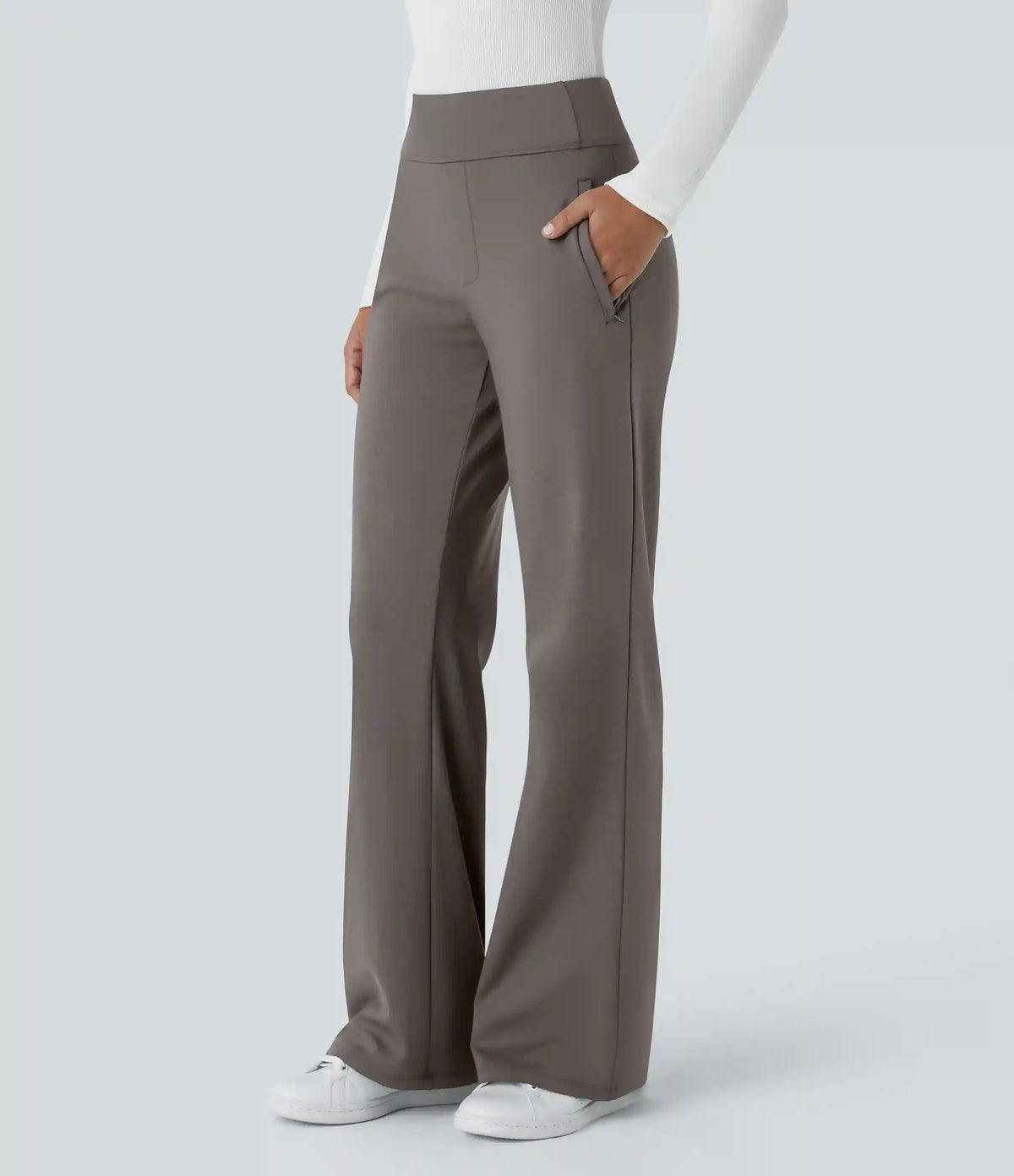 Halara Flex™ DayStretch Mid Rise Side Zipper Pocket Work Flare Pants