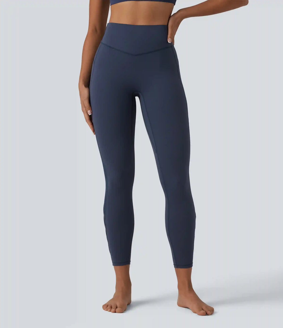 Halara UltraSculpt™ High Waisted Tummy Control Contrast Mesh Yoga 7/8 Leggings with Pocket