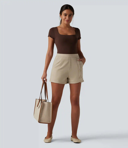 High Waisted Work Shorts 3'' with Pockets