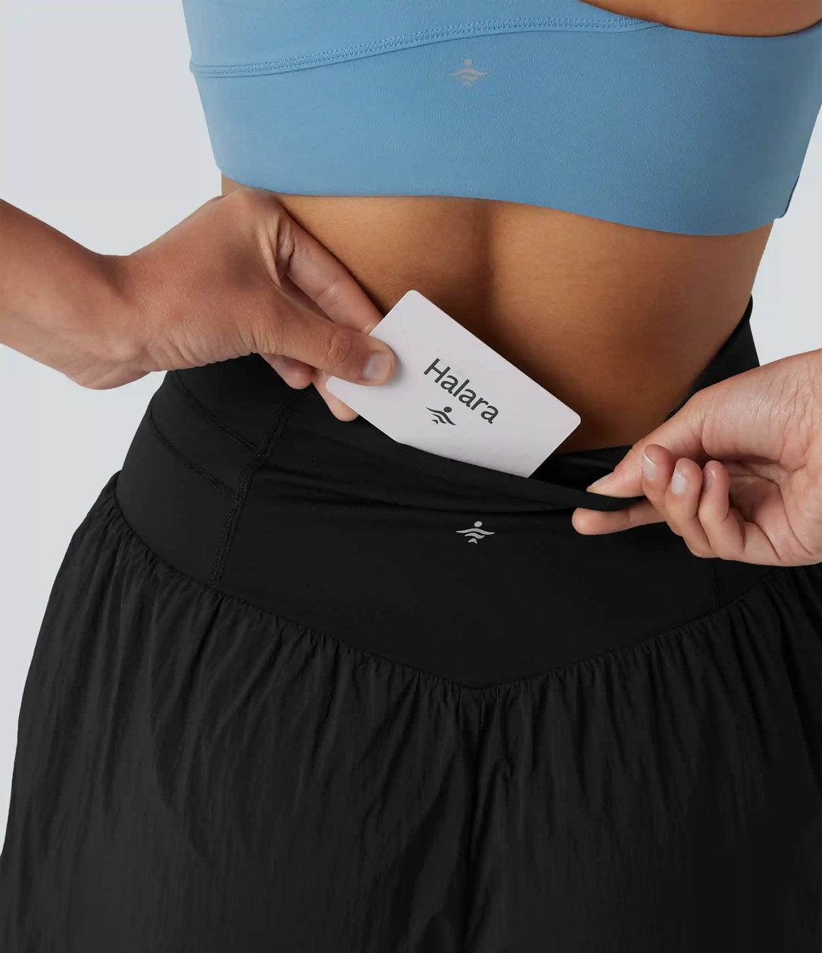 High Waisted Drawstring Eyelet Running Shorts 5'' with Pocket