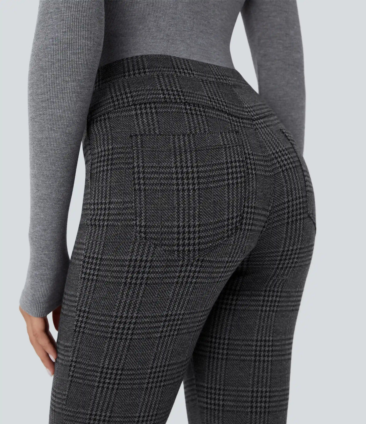 Halara Flex™ High Waisted Pocket Houndstooth Plaid Skinny Work Pants