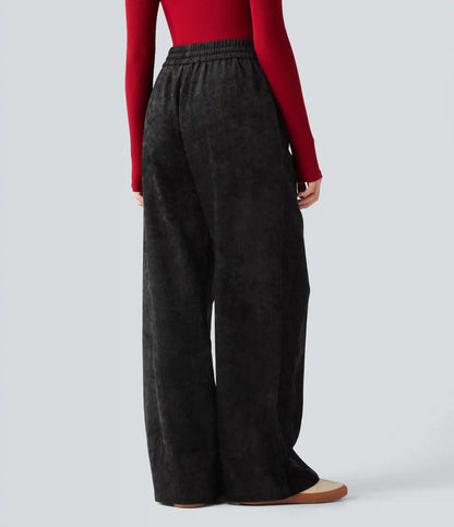 High Waisted Drawstring Baggy Casual Pants with Pockets