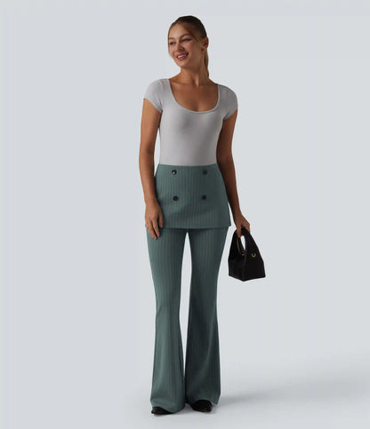 High Waisted Stripe InstantCool Flare Work Pants