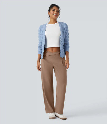 Halara Flex™ DayStretch Asymmetric Mid Rise Barrel Leg Work Pants with Pockets