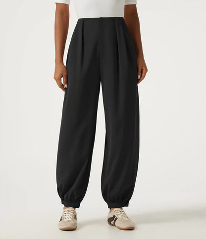 High Waisted Casual Bloomer Pants with Pockets