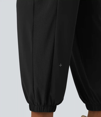 High Waisted Contrast Mesh InstantCool Workout Joggers with Pockets-UPF50+
