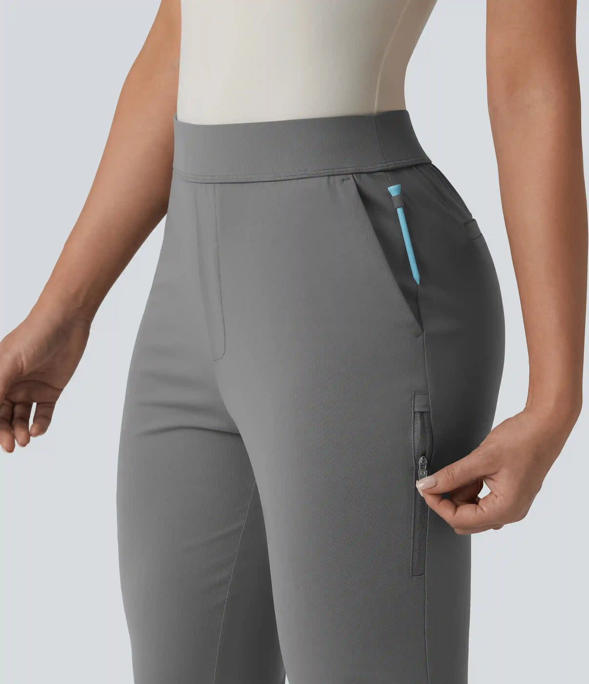 High Waisted Tapered Golf Pants with Pockets