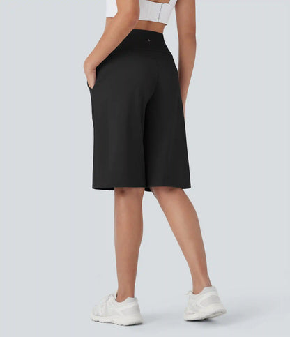 SoftlyZero™ Airy High Waisted Pocket Straight Leg Cool Touch Workout Bermuda Shorts