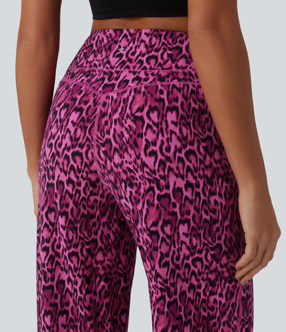 Halara UltraSculpt™ Leopard Print High Waisted Tummy Control Straight Leg Yoga Pants with Pockets