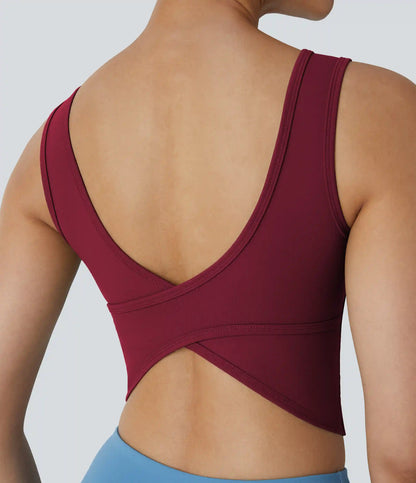 U Neck Crossover Barre Ballet Dance Tank Top A-D Cups
