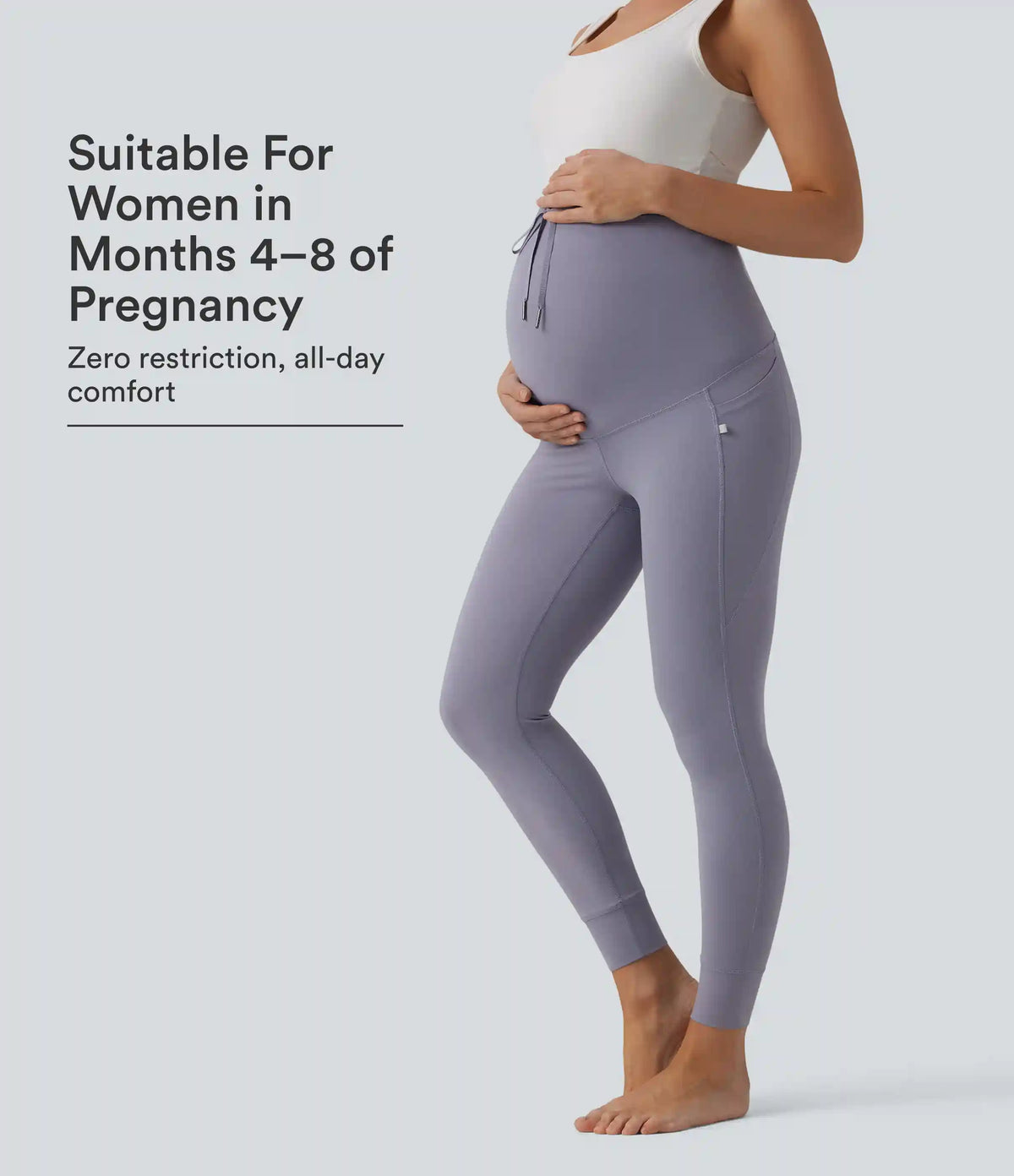 Halara UltraSculpt™ Ultra High-Waist Drawstring Plain 7/8 Yoga Maternity Leggings with Pockets