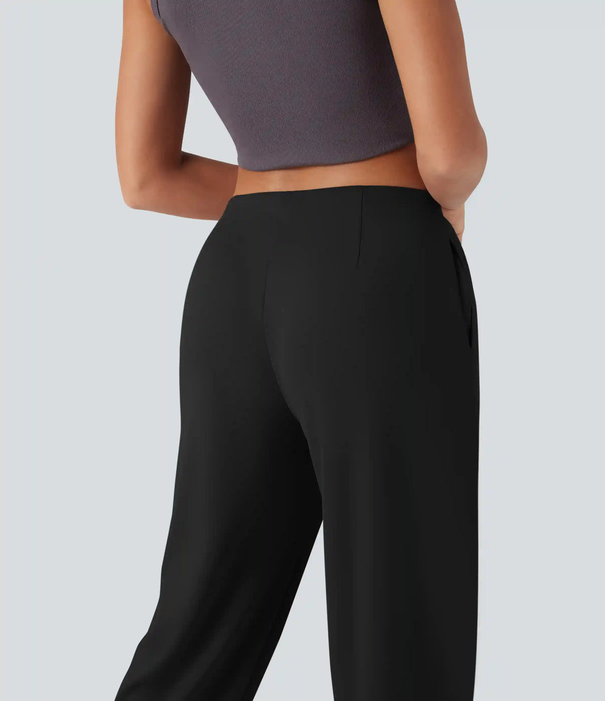 Halara Flex™ Mid Rise Tapered Crepe Work Pants with Pockets