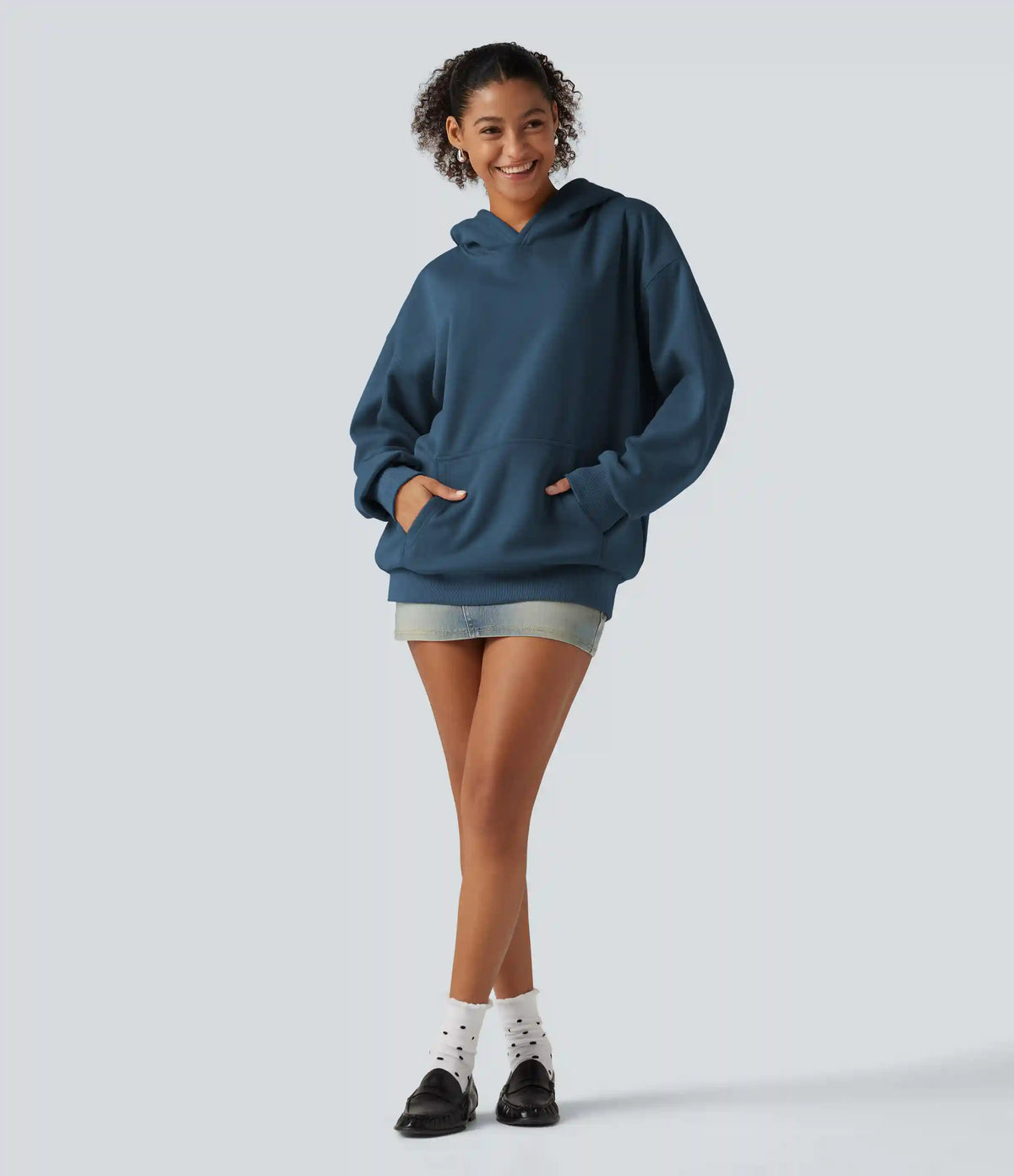Hooded Long Sleeve Fleece Casual Sweatshirt