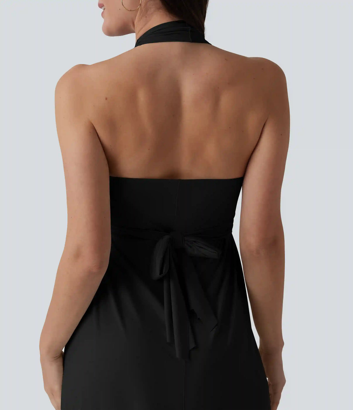 V Neck Tie Back Maxi Dress