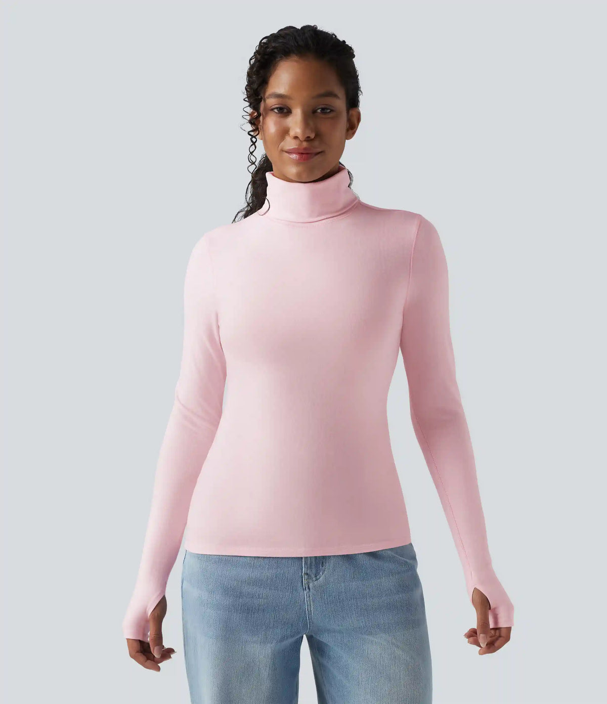 Halara HeatCore Turtleneck Long Sleeve Thumb Hole Casual Warming Top
