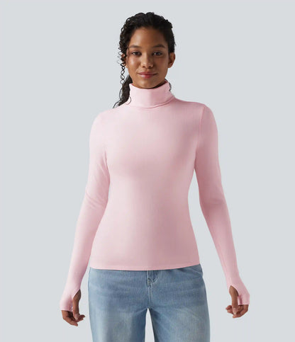 Halara HeatCore Turtleneck Long Sleeve Thumb Hole Casual Warming Top