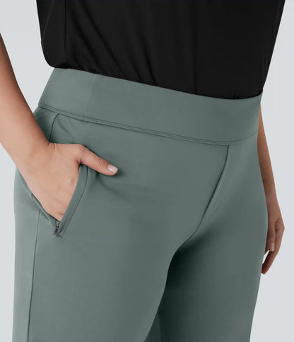 Plus Size Halara Flex™ DayStretch High Waisted Work Flare Pants with Side Zip Pockets