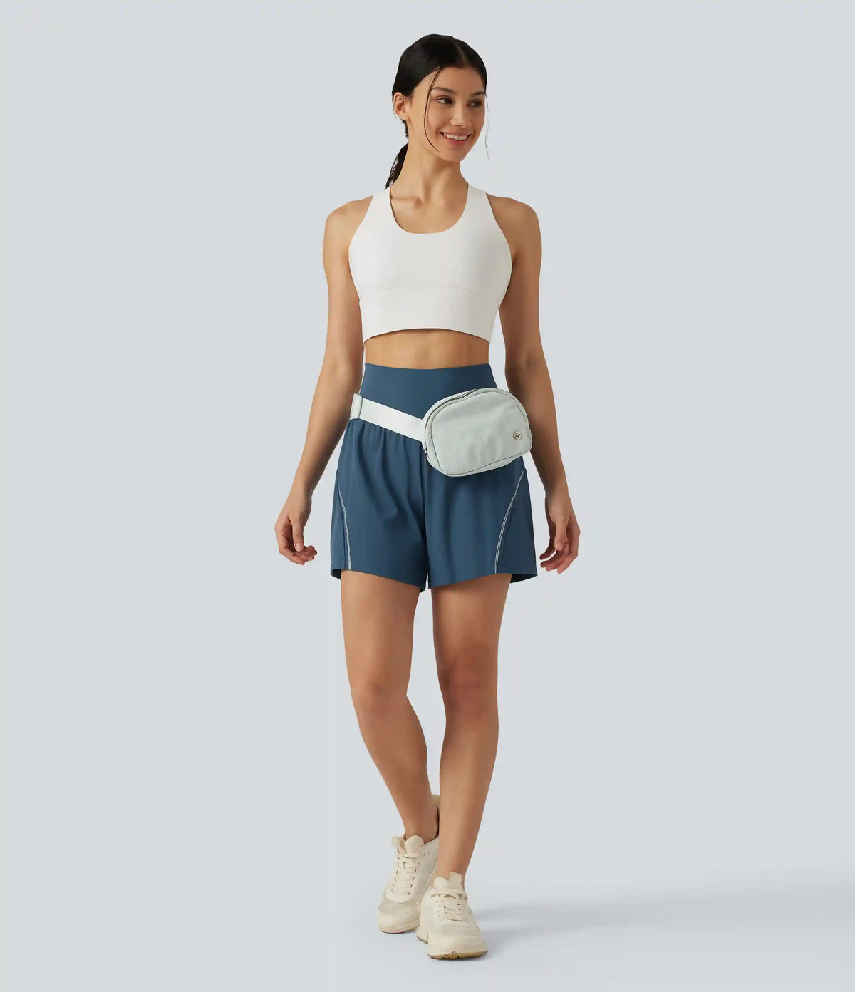 SoftlyZero™ Airy Reflective High Waisted 2-in-1 InstantCool Yoga Shorts 5'' with Pockets