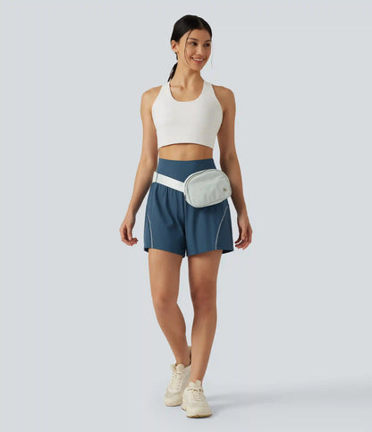 SoftlyZero™ Airy Reflective High Waisted 2-in-1 InstantCool Yoga Shorts 5'' with Pockets