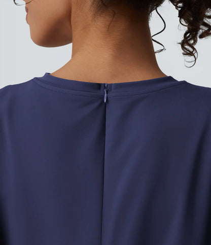 Round Neck Sleeveless Tie-front Cool Touch Casual Romper with Pockets-Easy Peezy-UPF50+