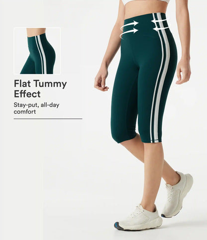Halara UltraSculpt™ High Waisted Tummy Control Side Stripe Pedal Pusher Yoga Leggings