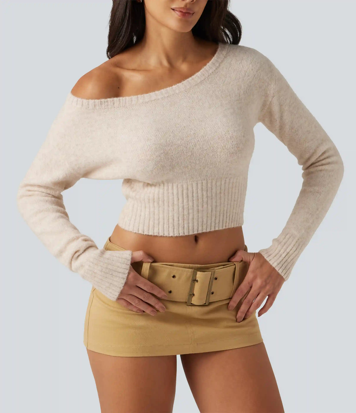 One Shoulder Batwing Long Sleeve Casual Sweater