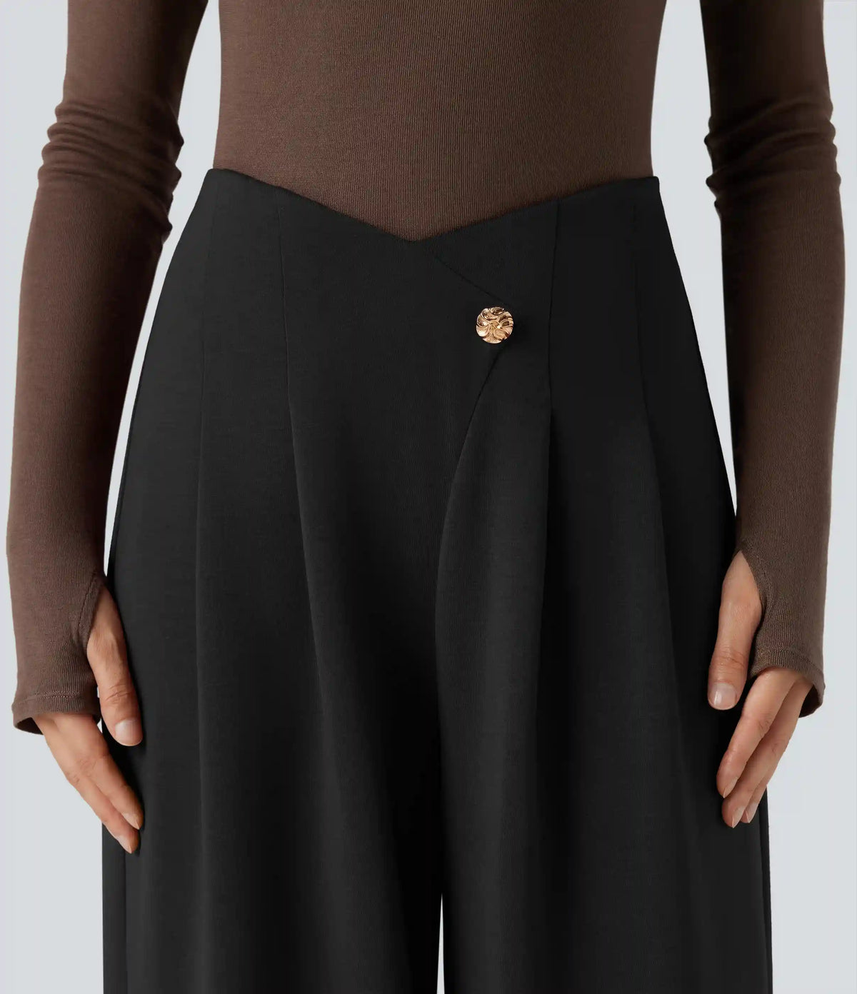SpacerTek™ Super High Waisted Crossover Wide Leg Work Pants