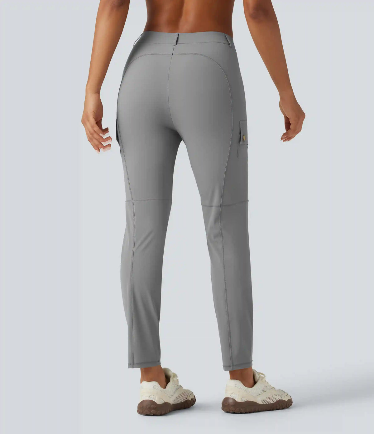 High Waisted Solid InstantCool Skinny Hiking Cargo Pants with Pockets