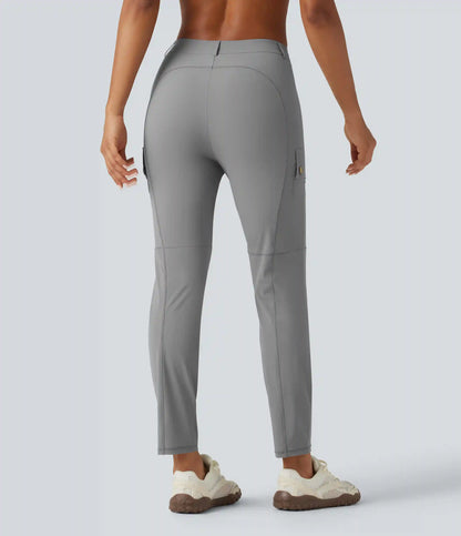 High Waisted Solid InstantCool Skinny Hiking Cargo Pants with Pockets