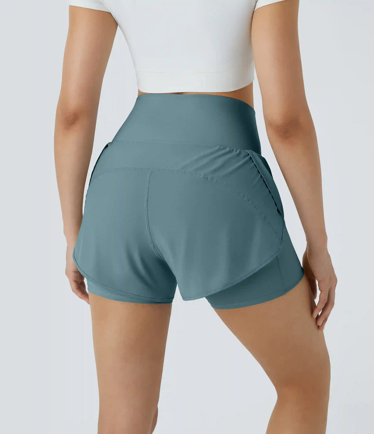 Breezeful™ Super High Waisted Curved Hem 2-in-1 Pocket Quick Dry Yoga Shorts 3.5''