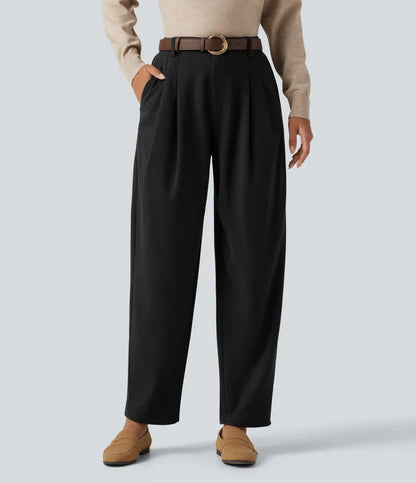 High Waisted Tapered Work Pants with Pockets