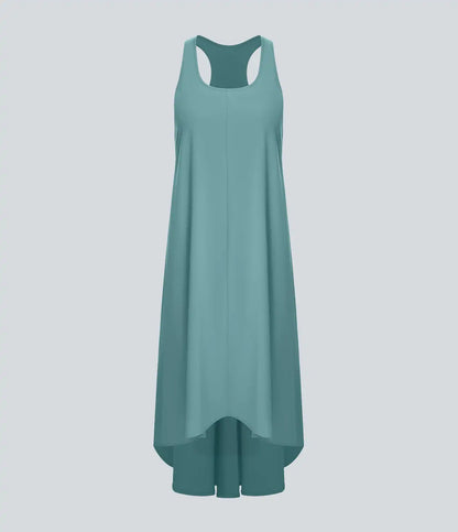 Breezeful™ RacerPocket High Low Flowy Midi Quick Dry Casual Dress